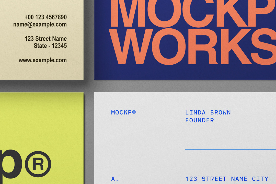Free Business Card Mockup - Flat-Lay (3.5 × 2 in) - Image 2