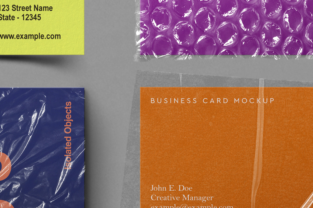 Business Card Mockup Set - Wrapped & Taped (6 Objects) - Image 3