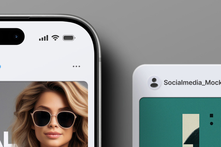 Instagram Post Mockup Set + iPhone 17 (4 Objects) - Avelina Studio