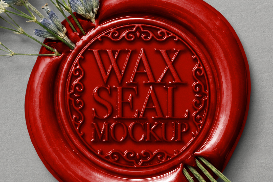 Wax Seal Mockup - Floral Wedding Invitation (3 Isolated Stamps) - Image 3