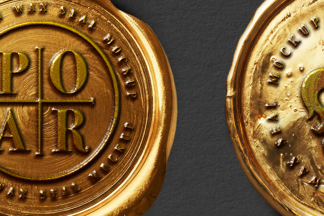 Wax Seal Mockup - Metallic Gold (6 Objects) - Image 3